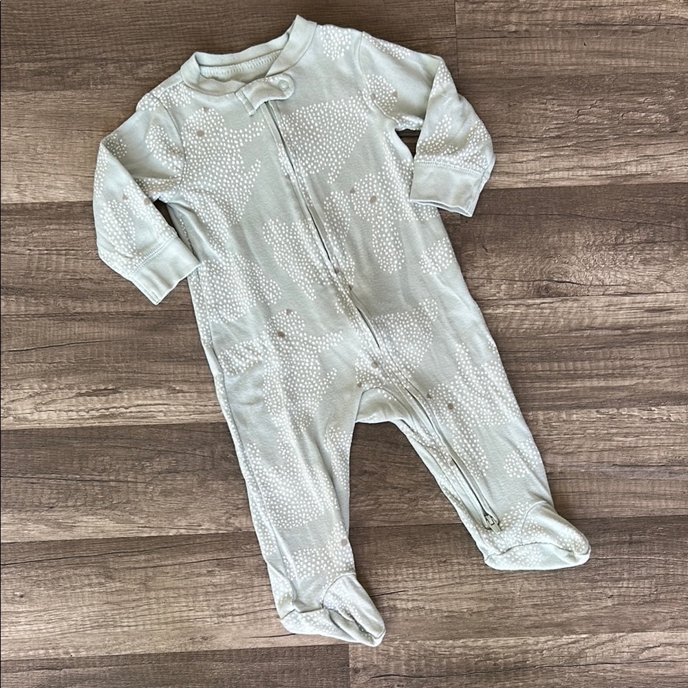 **LAST CHANCE!! Carter’s Sage Green Polka Dot Bunnies Baby Long Sleeve Footie